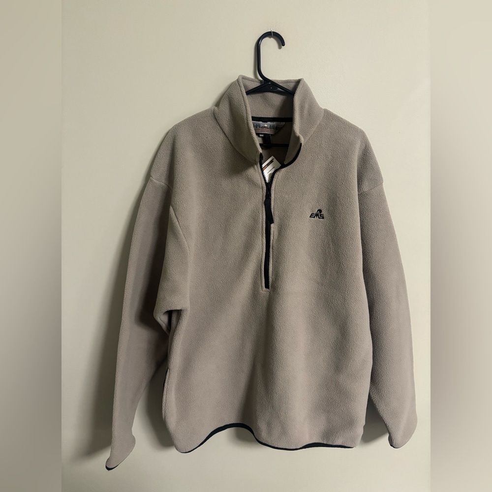 EMS Eastern Mountain Sports Mens Size Large 1/2 Zip Fleece New Beige Tan